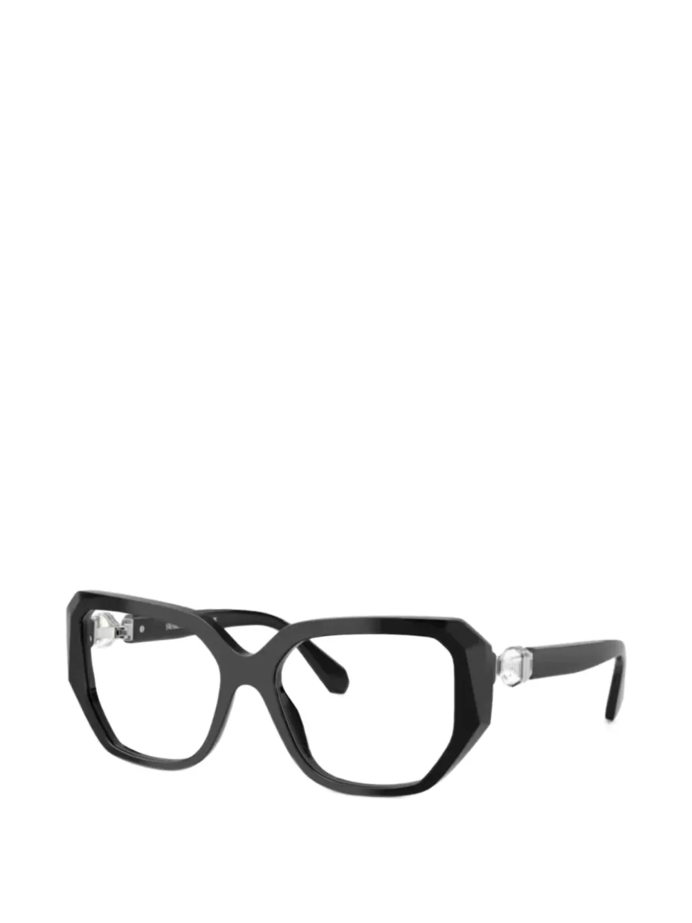 Swarovski crystal-embellished geometric-frame glasses - Nero