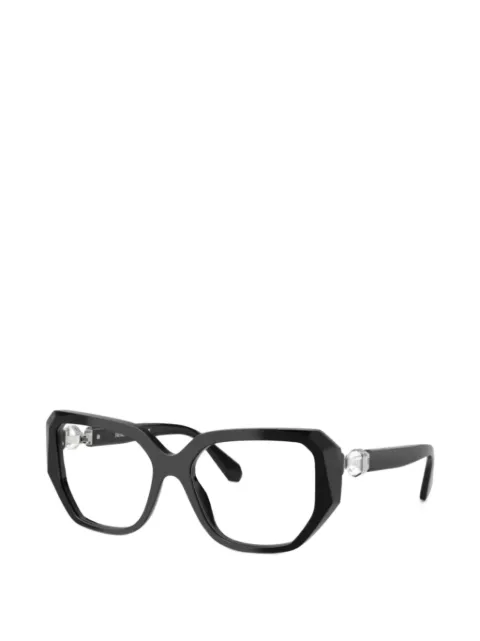 Swarovski crystal-embellished geometric-frame glasses