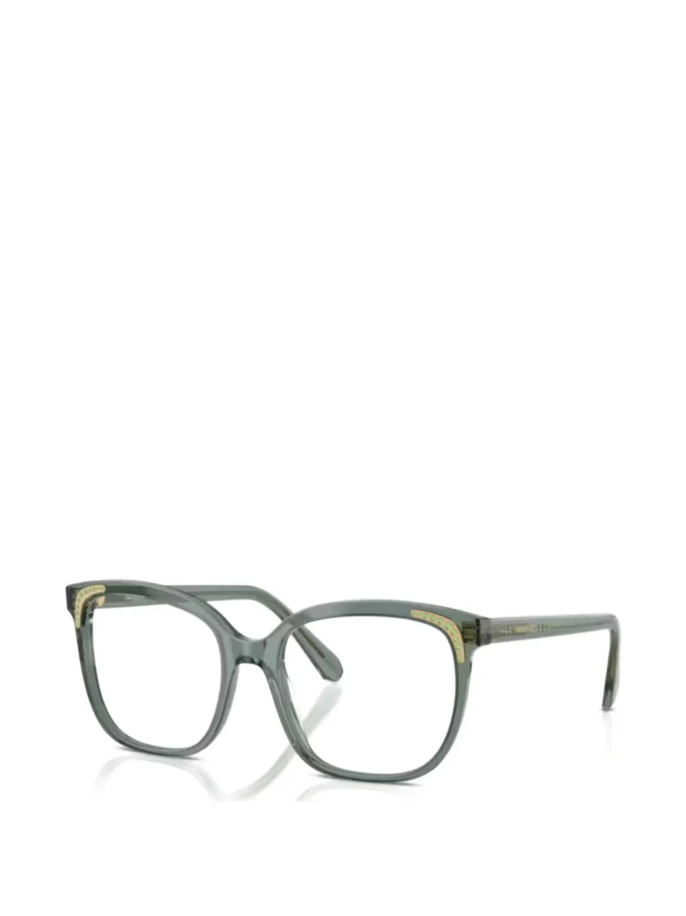 Swarovski Eyewear lunettes de vue carrées à ornement en cristal - Vert Swarovski Eyewear lunettes de vue carrées à ornement en cristal - Vert
