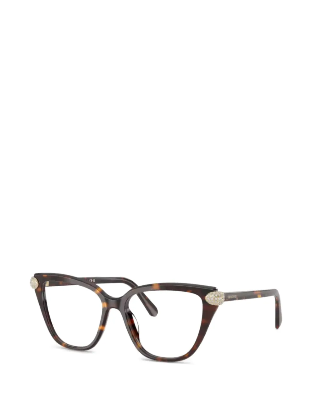 Swarovski crystal-embellished cat-eye glasses - Marrone
