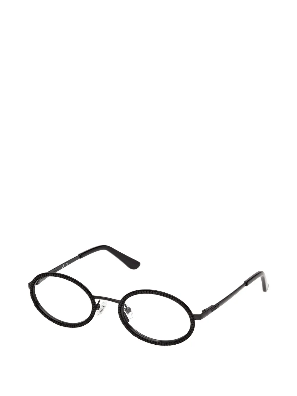 GUESS EYEWEAR crystal-embellished oval-frame glasses - Nero