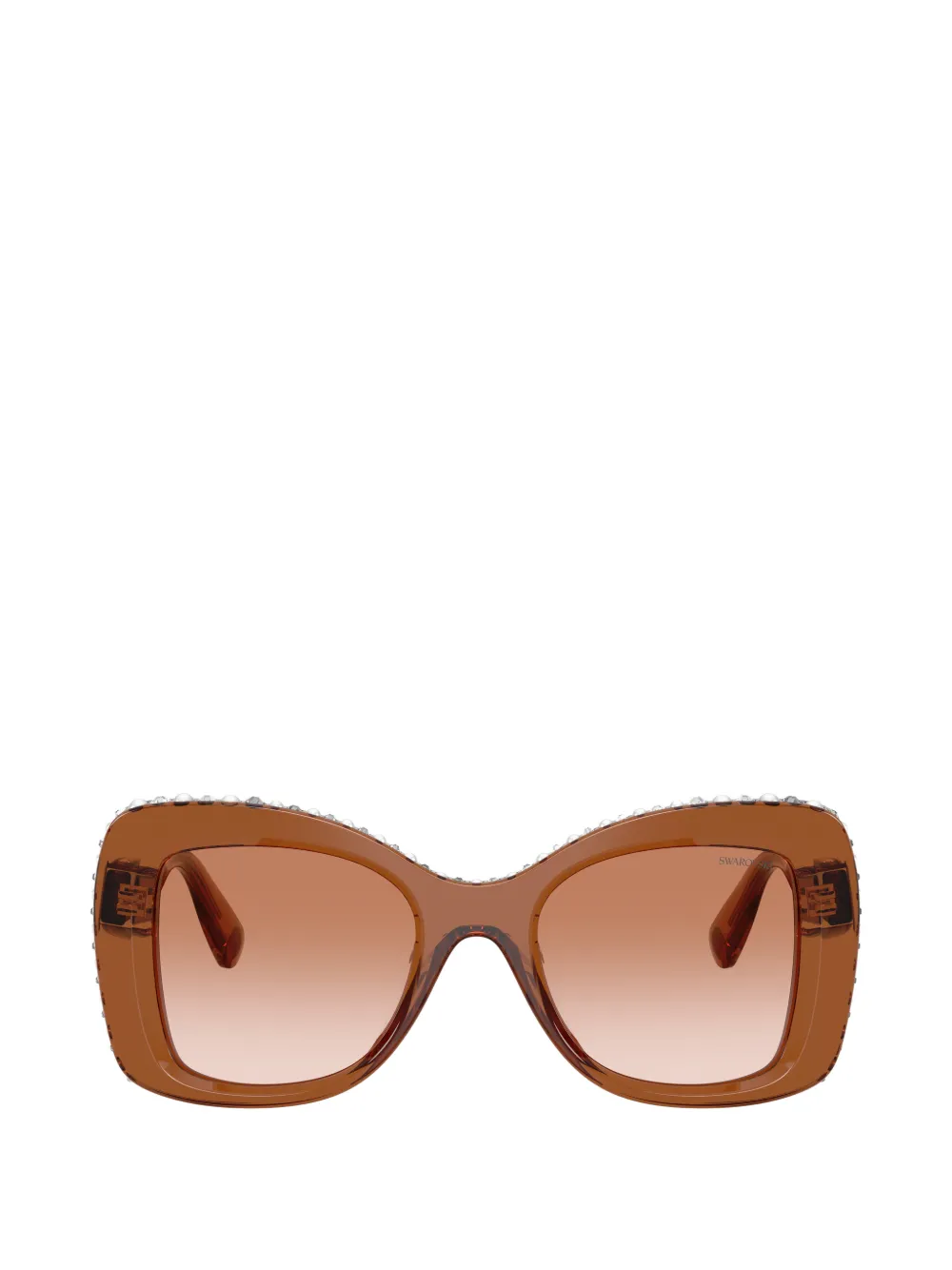 Swarovski crystal-embellished square-frame sunglasses - Marron Swarovski crystal-embellished square-frame sunglasses - Marron