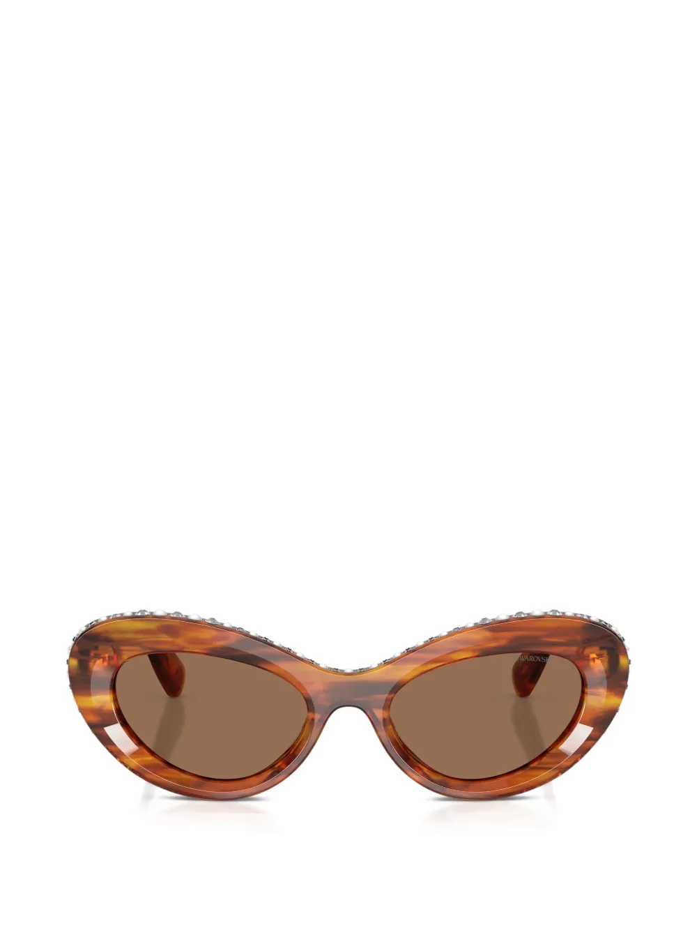 Swarovski crystal-embellished tortoiseshell-effect sunglasses - Braun