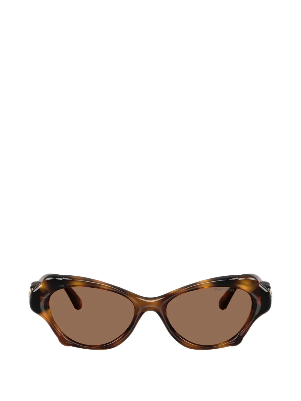 Swarovski tortoiseshell-effect cat-eye sunglasses - Marrone
