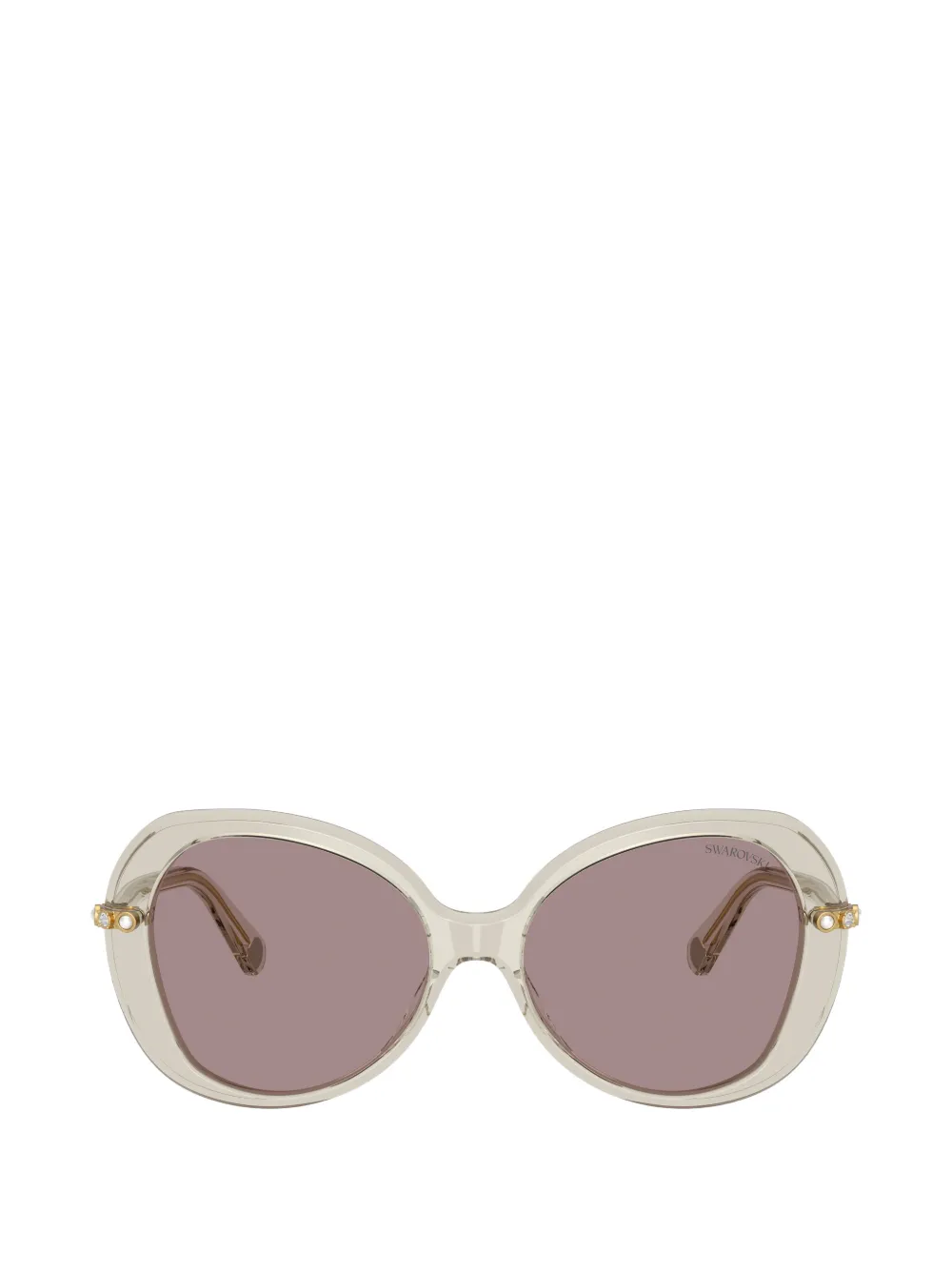 Swarovski crystal-embellished geometric-frame sunglasses - Toni neutri