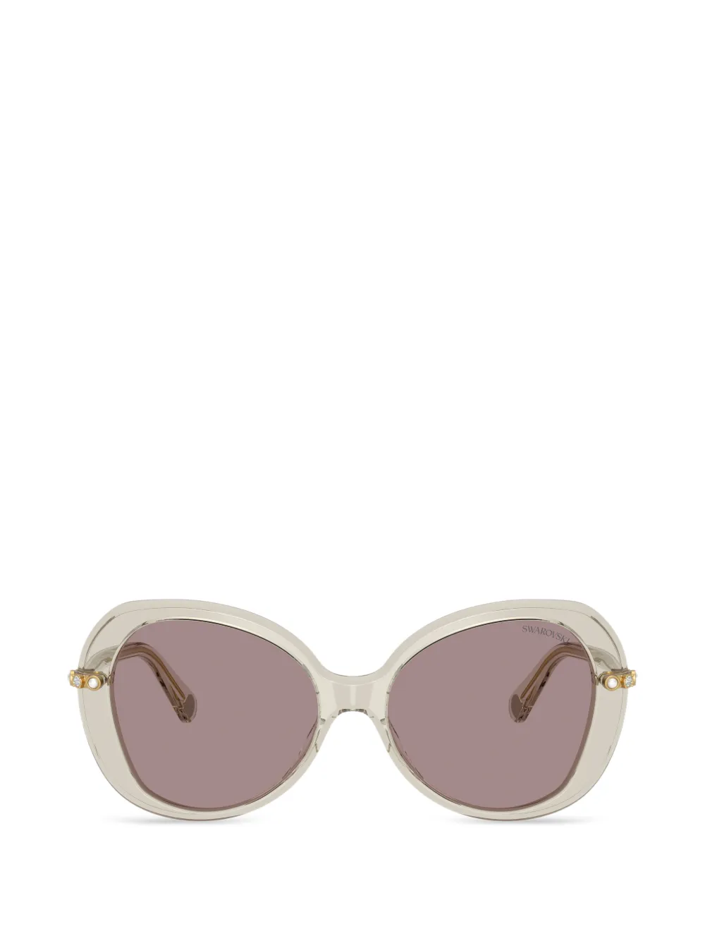 Swarovski crystal-embellished geometric-frame sunglasses - Toni neutri
