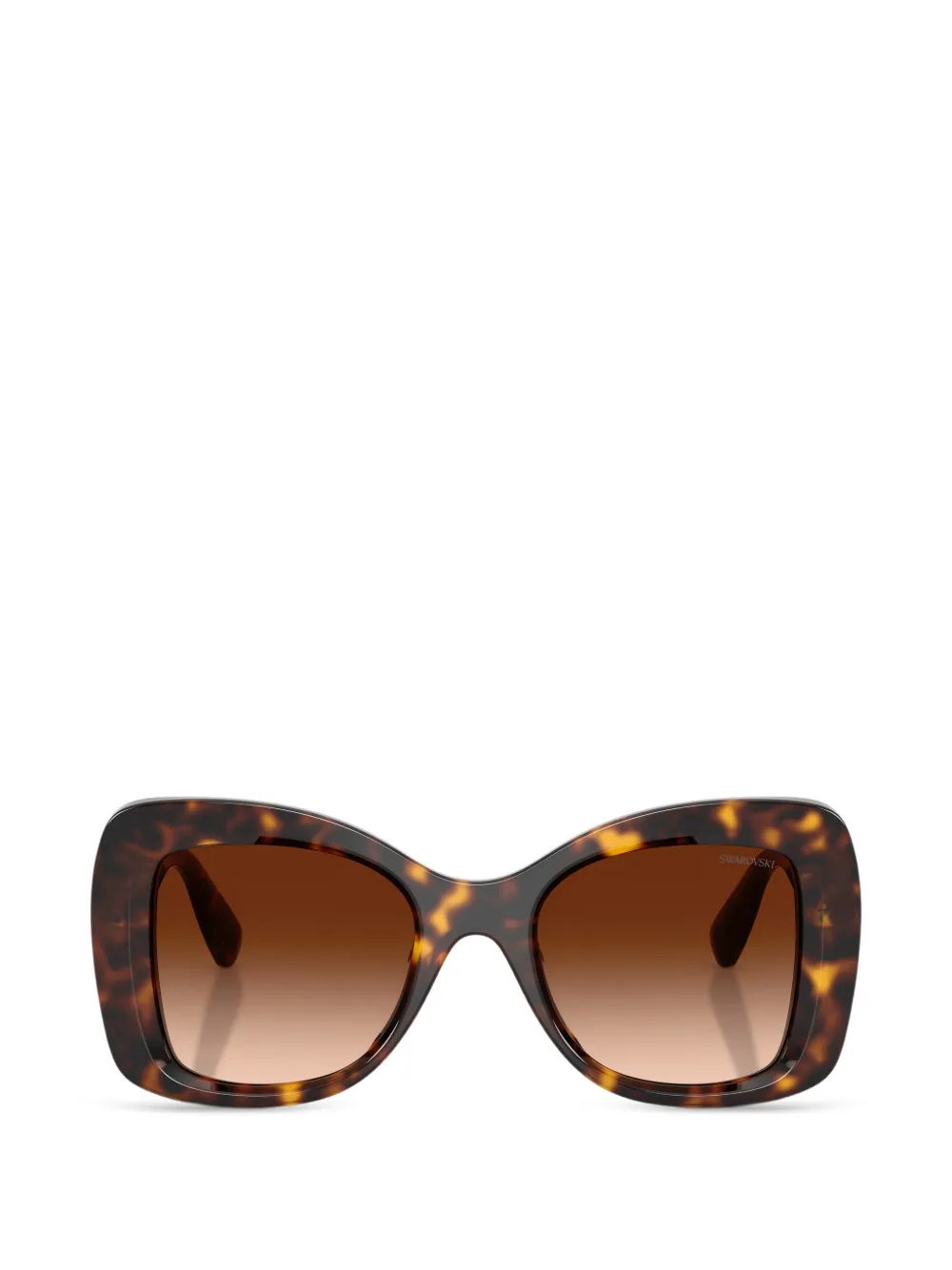 Swarovski crystal-embellished square-frame sunglasses - Marrone