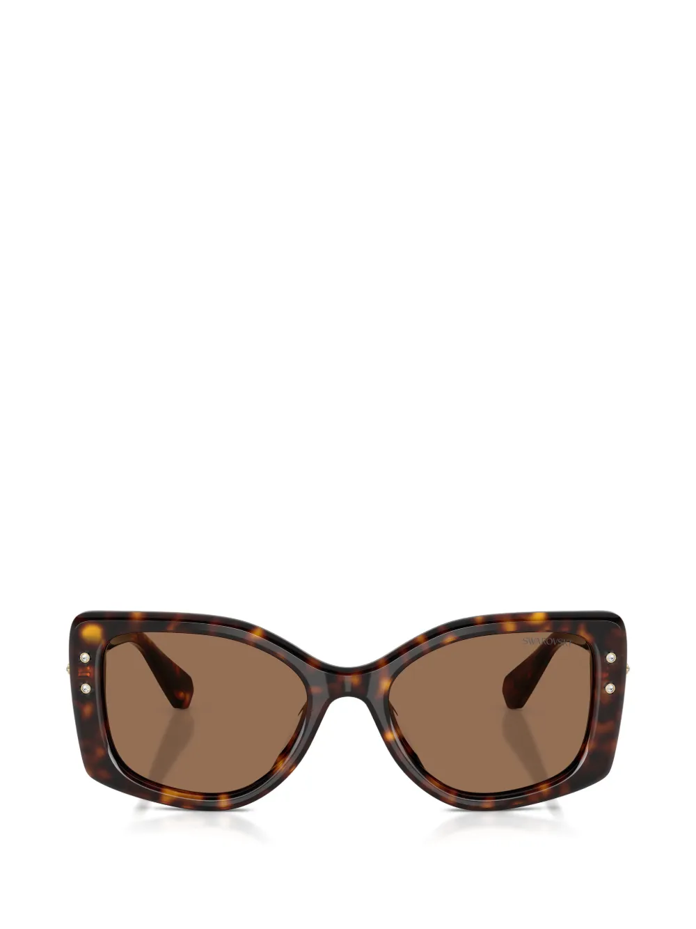 Swarovski tortoiseshell-effect crystal-embellished sunglasses - Braun