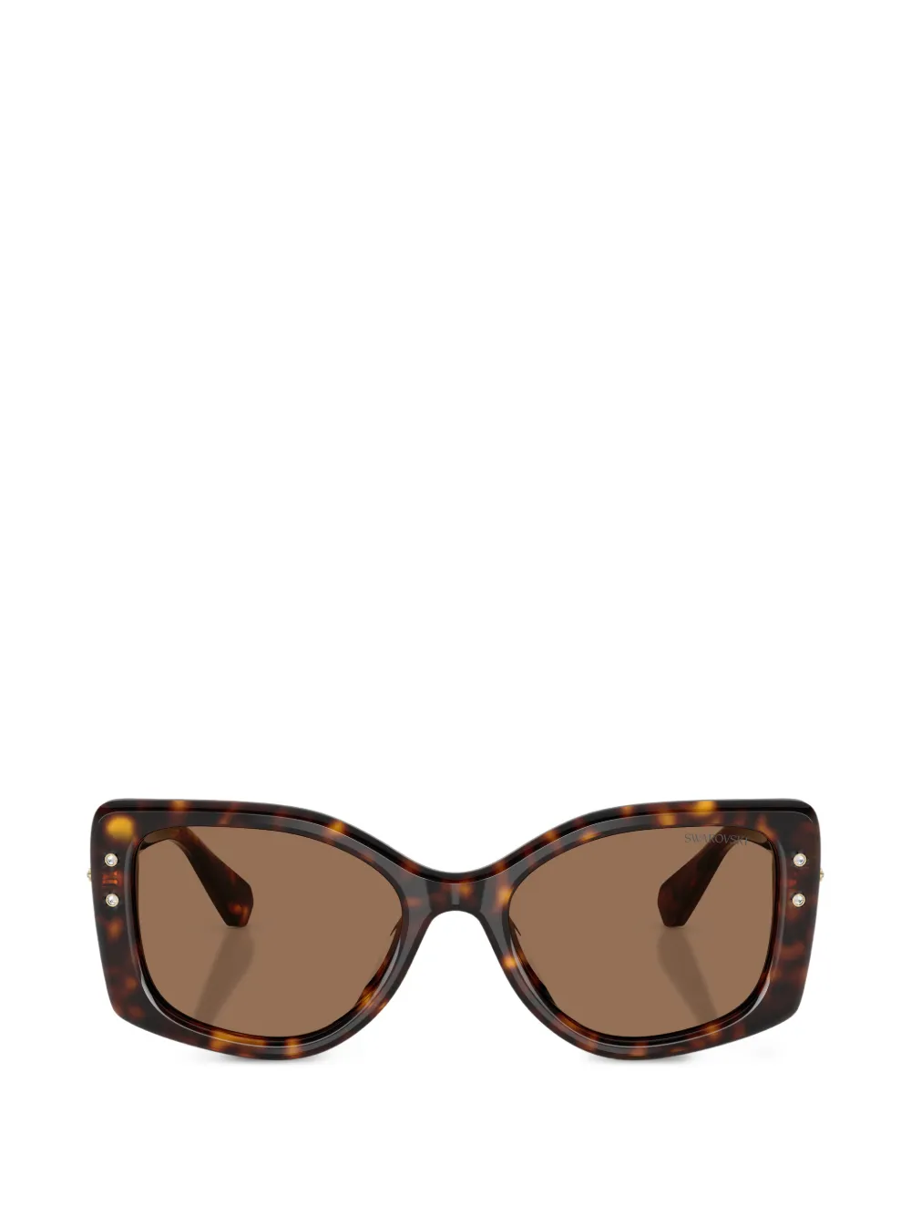 Swarovski tortoiseshell-effect crystal-embellished sunglasses - Marrone