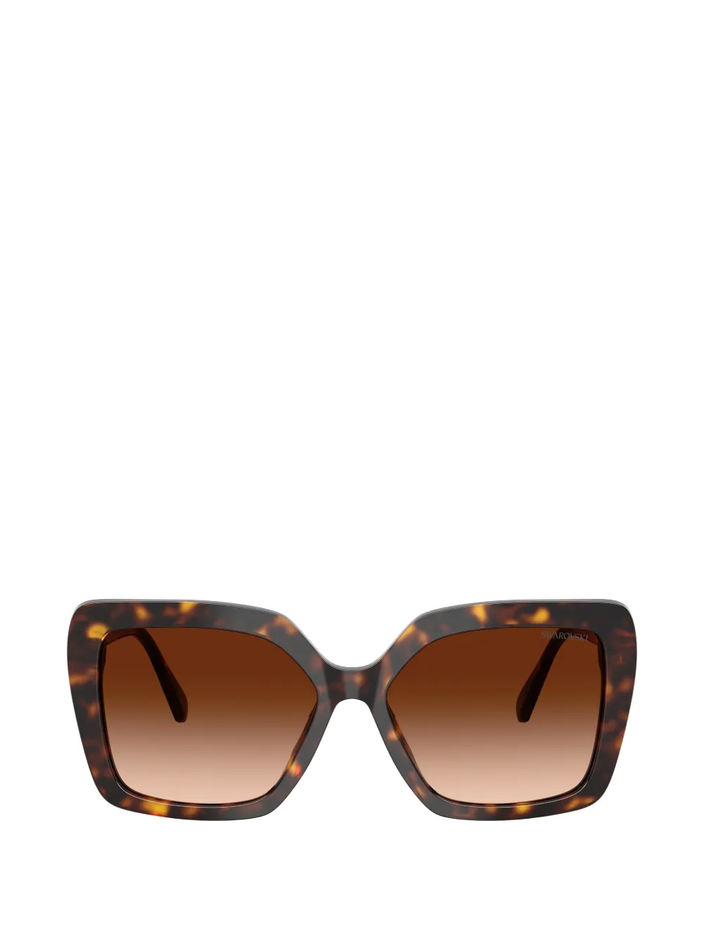 Swarovski tortoiseshell-effect square-frame sunglasses - Marrone
