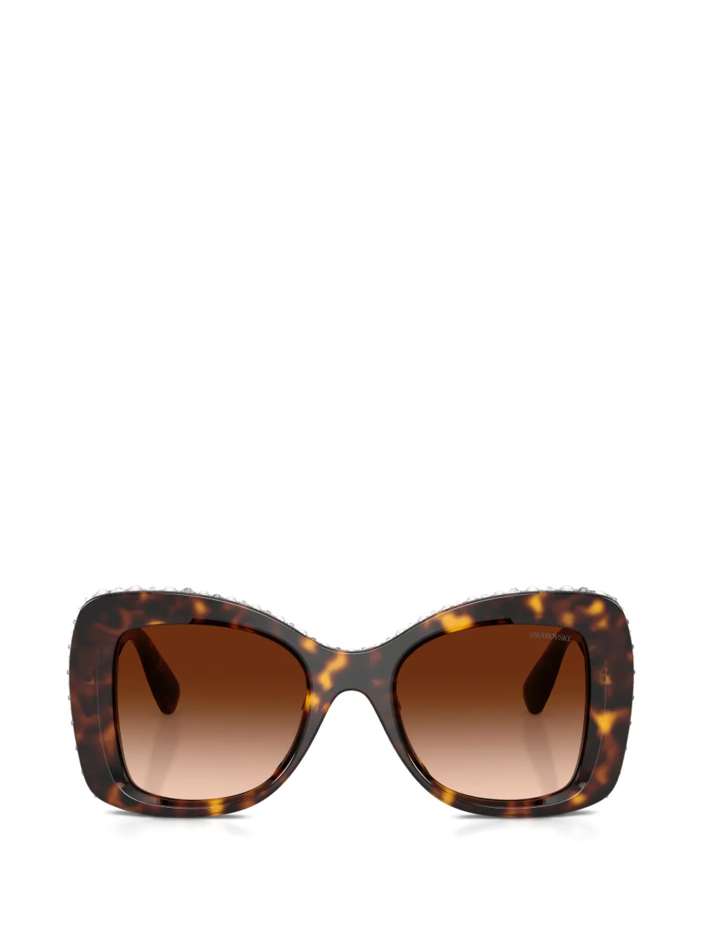 Swarovski crystal-embellished square-frame sunglasses - Braun