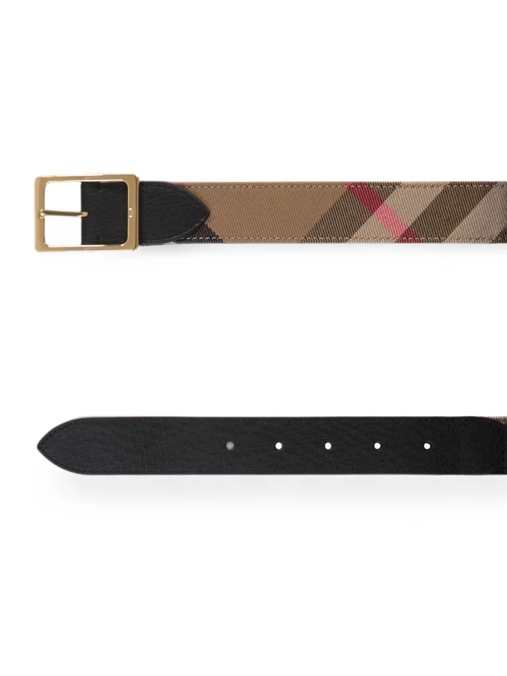 Burberry Geruite riem met gespsluiting Beige