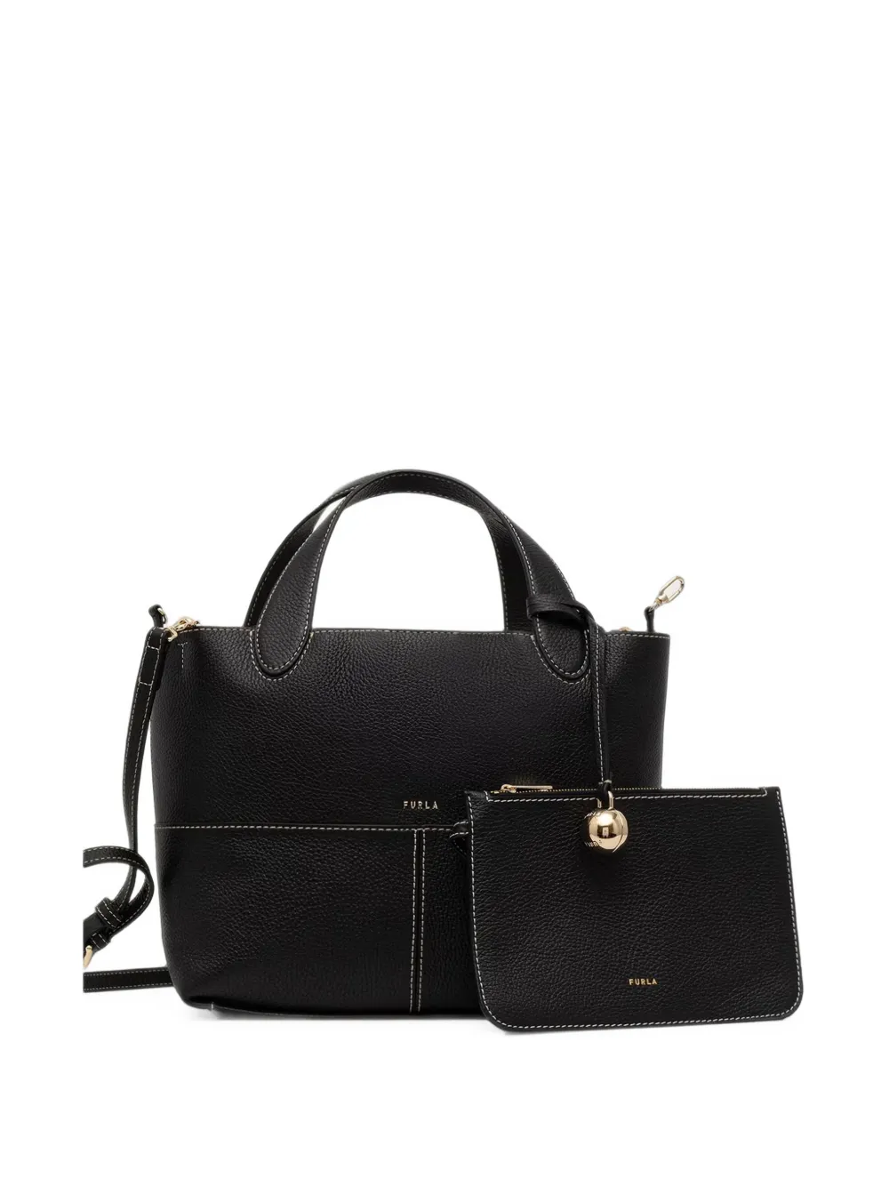Furla Leren shopper Zwart