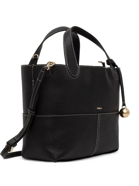 Furla contrast-stitch leather tote bag