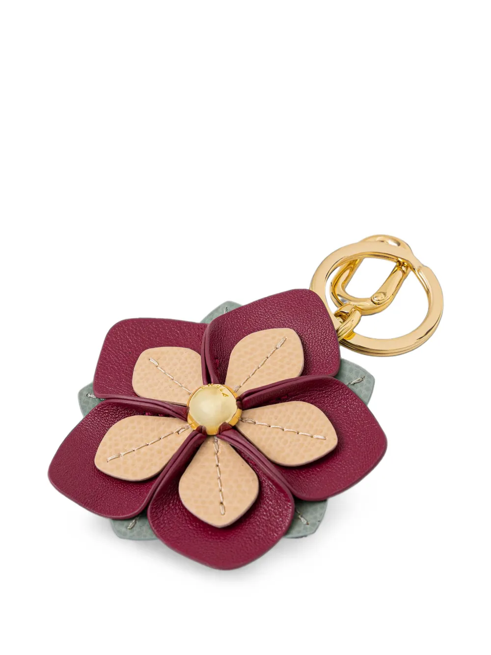 Furla Sleutelhanger met bloemenpatch Rood