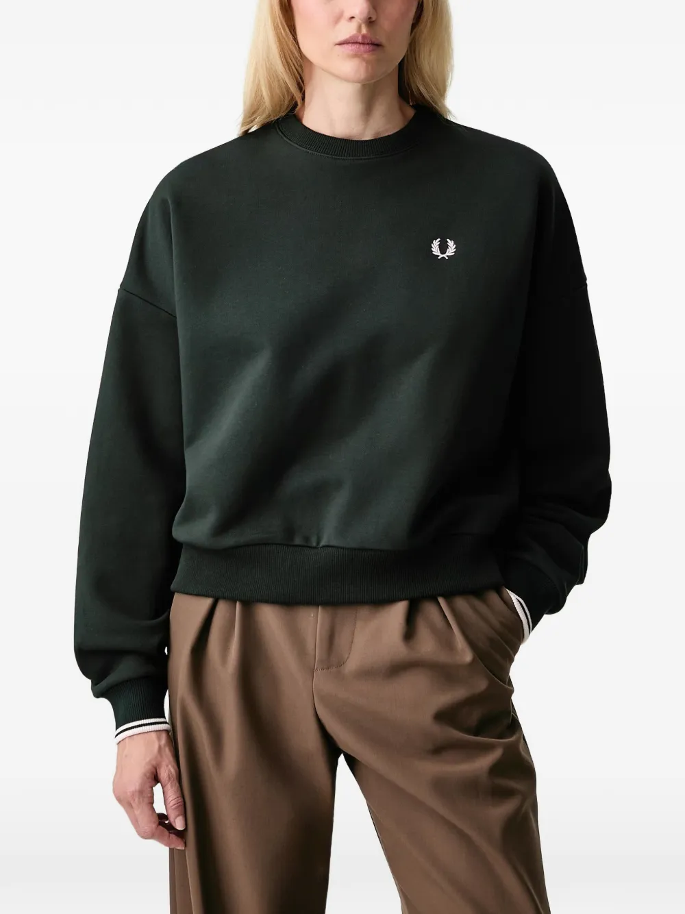 Fred Perry Logo-embroidered Sweatshirt In Green