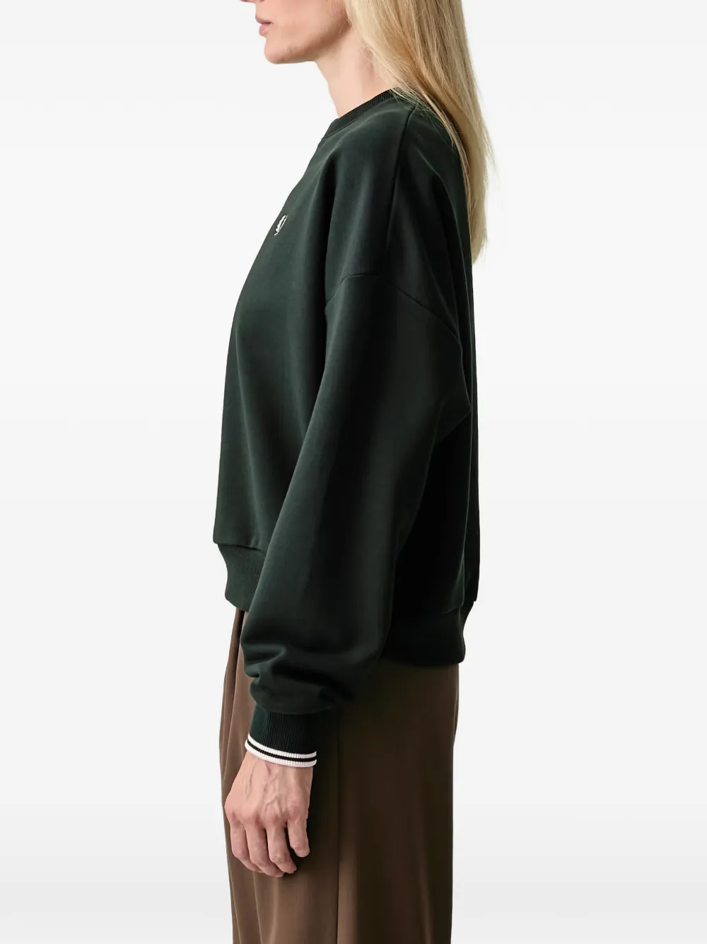 Fred Perry Sweater met geborduurd logo Groen