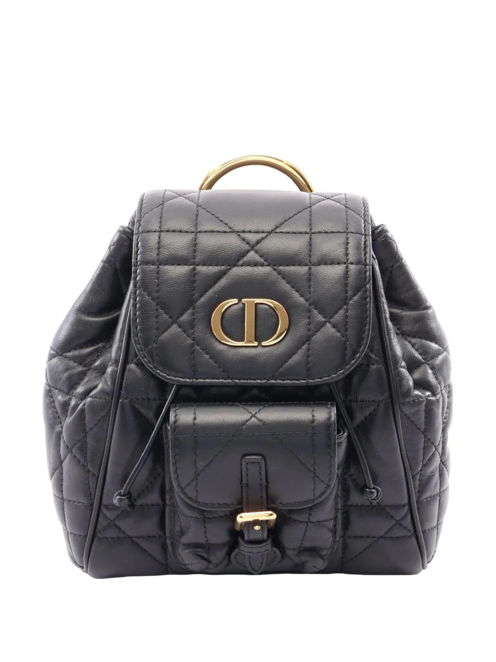 Christian Dior Pre-Owned 2000-2026 kleiner Macrocannage Caro Rucksack aus Lammleder - Schwarz