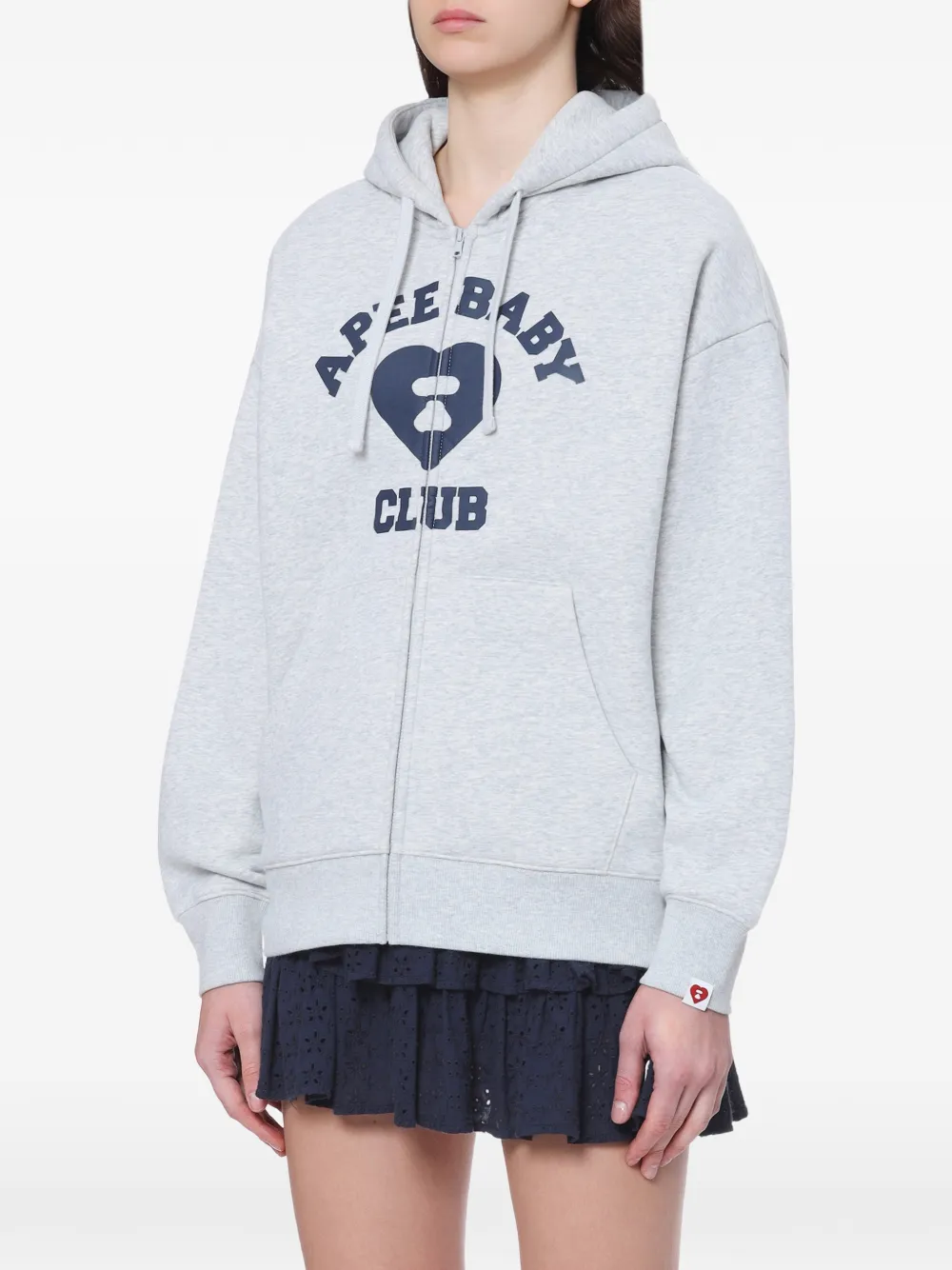 APEE™ by *A BATHING APE Hoodie met logoprint en rits Grijs