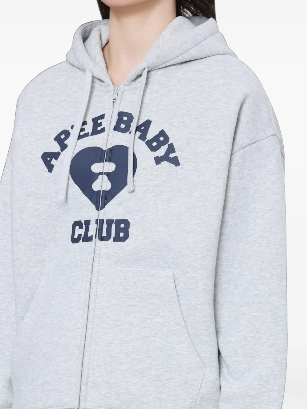 APEE™ by *A BATHING APE Hoodie met logoprint en rits Grijs