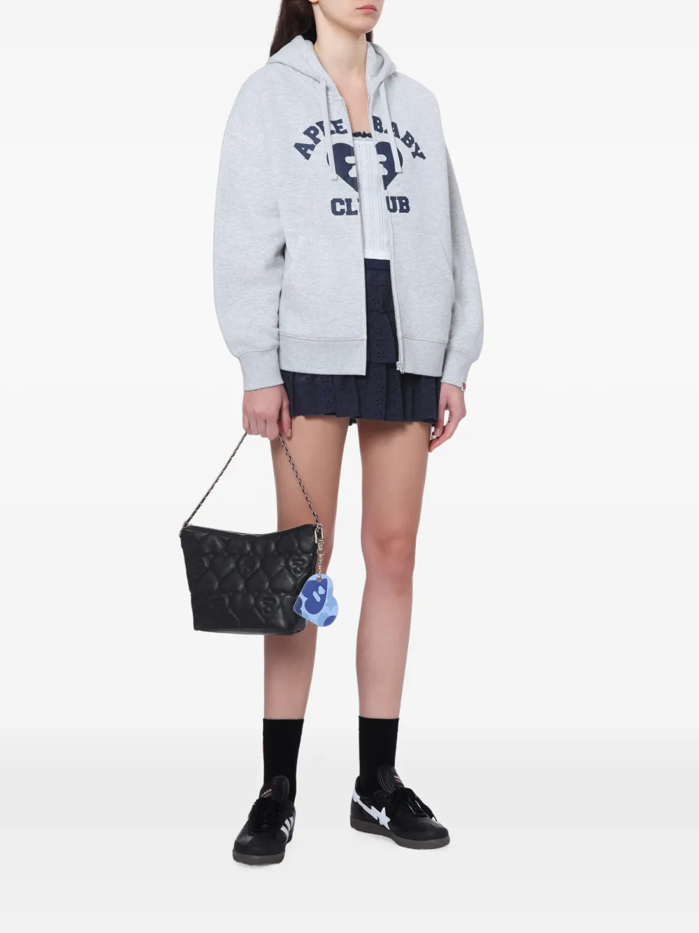 APEE™ by *A BATHING APE Hoodie met logoprint en rits Grijs