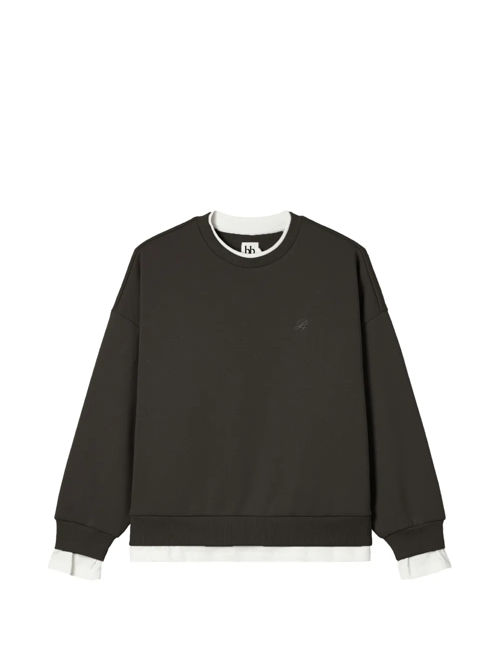 b+ab layered-effect logo-embroidered sweater