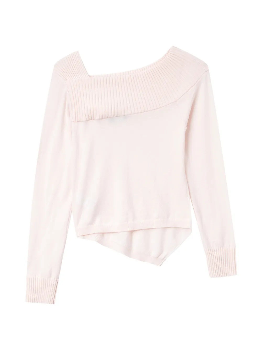 tout a coup Asymmetrische ribgebreide trui Roze
