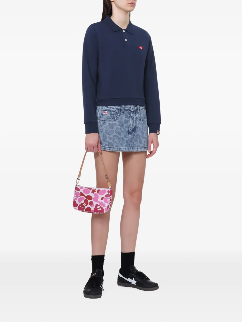 APEE™ by *A BATHING APE Clutch met camouflageprint Roze