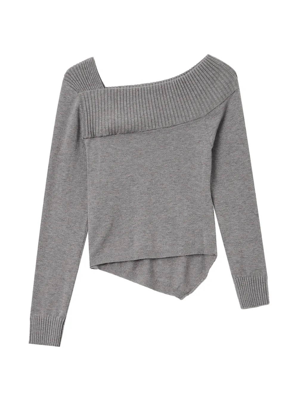 tout a coup Trui met asymmetrische zoom en geribbelde afwerking Grijs