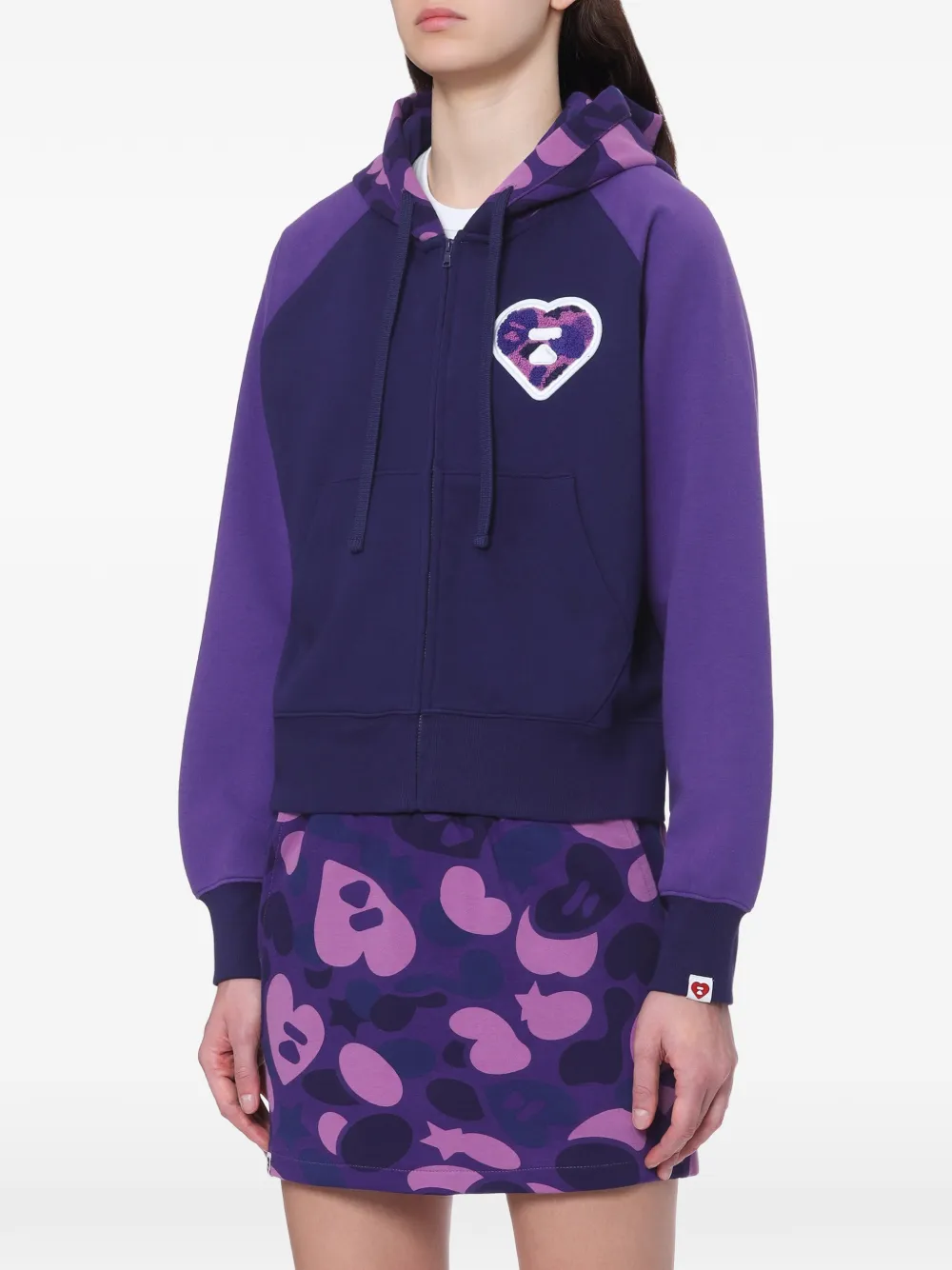APEE™ by *A BATHING APE Hoodie met camouflageprint en hart-patch Blauw