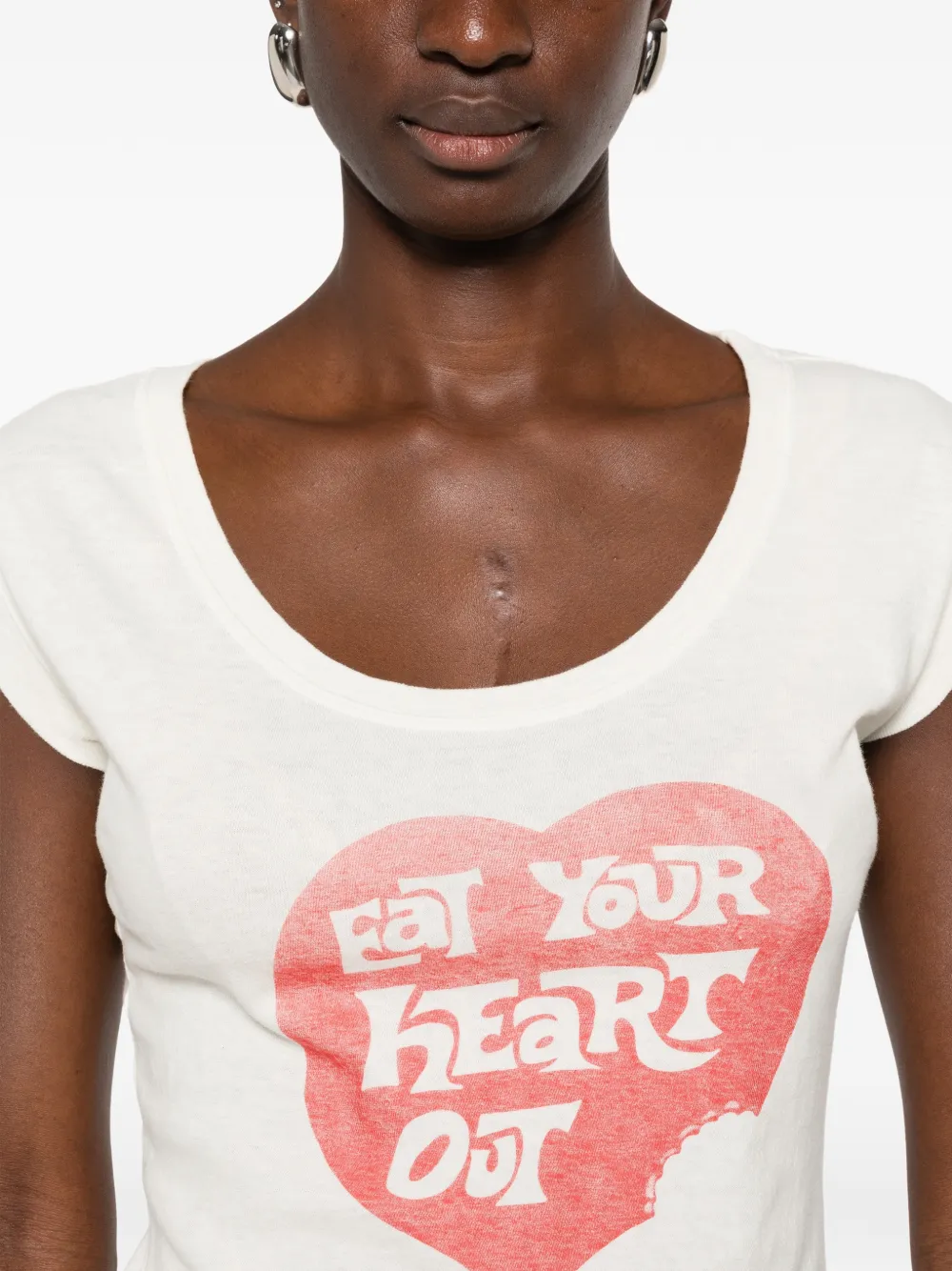 RE DONE T-shirt met grafische print Beige