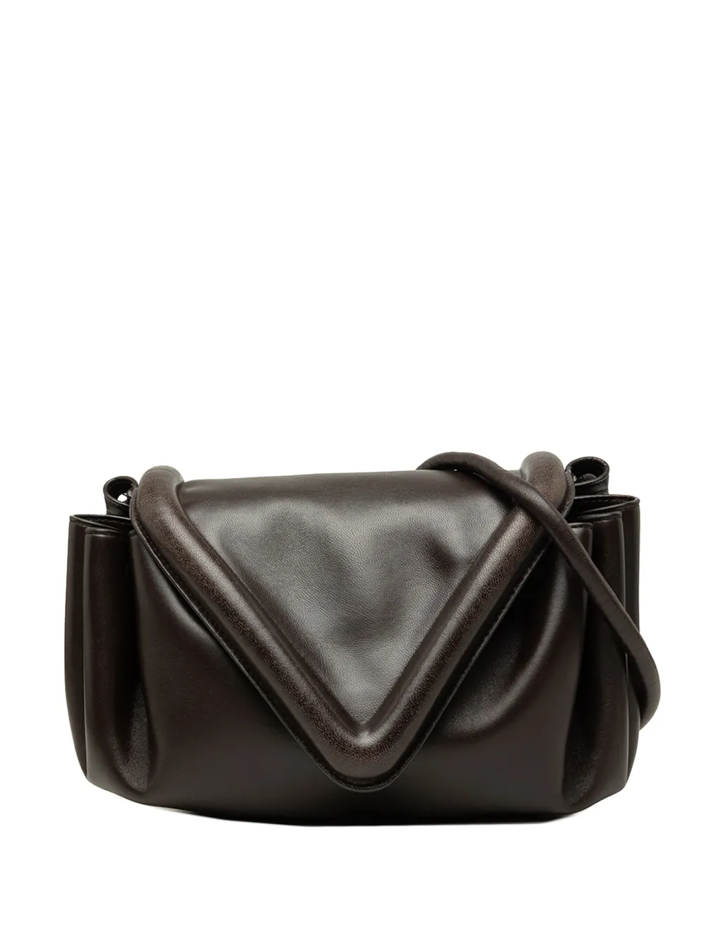 Bottega Veneta Pre-Owned 2021-2026 Small Lambskin Beak crossbody bag - Brown