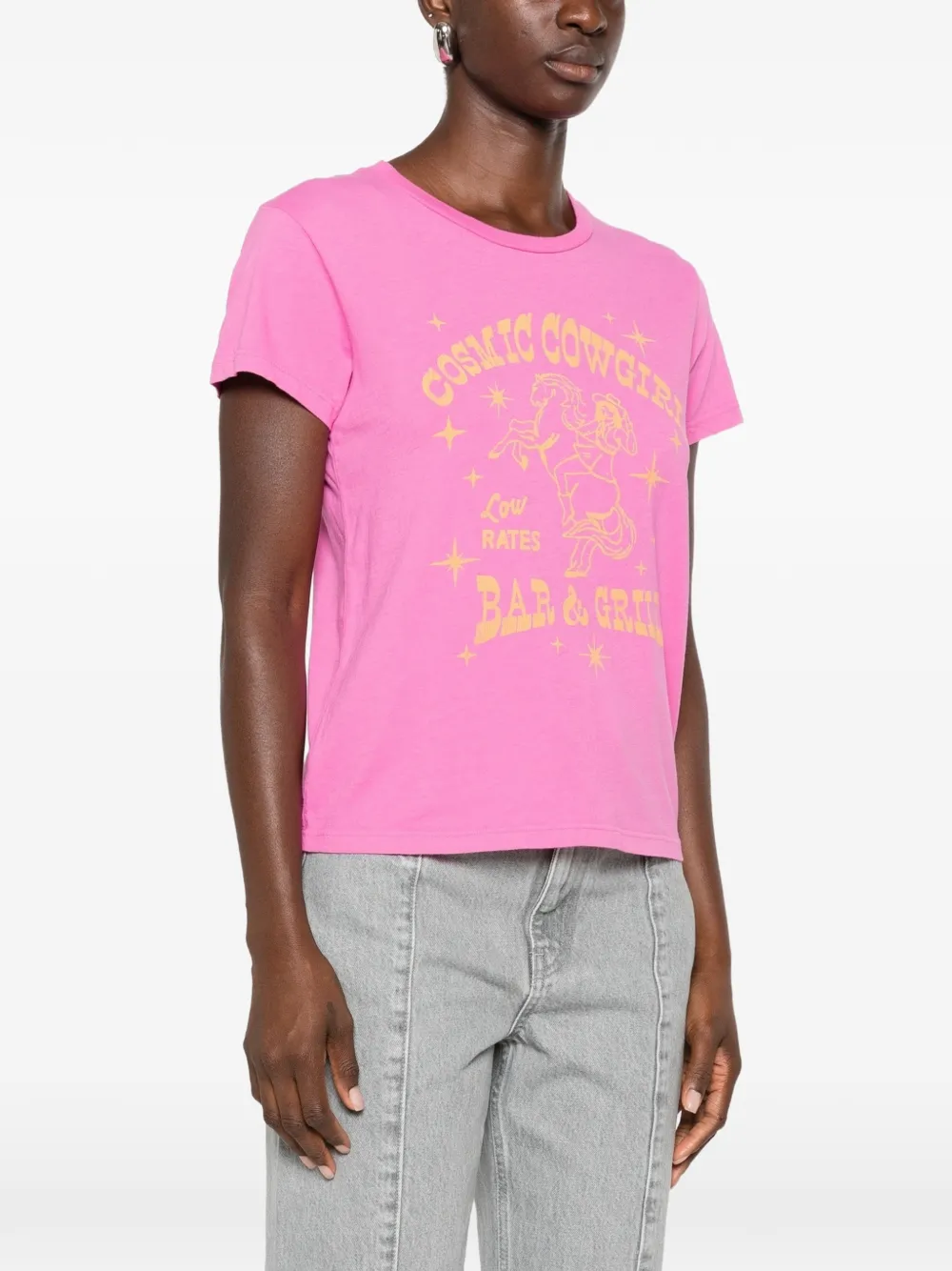 MOTHER The Lil Goodie T-shirt met grafische print Roze