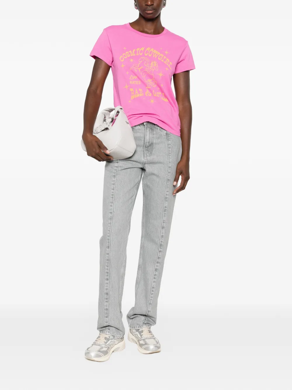 MOTHER The Lil Goodie T-shirt met grafische print Roze