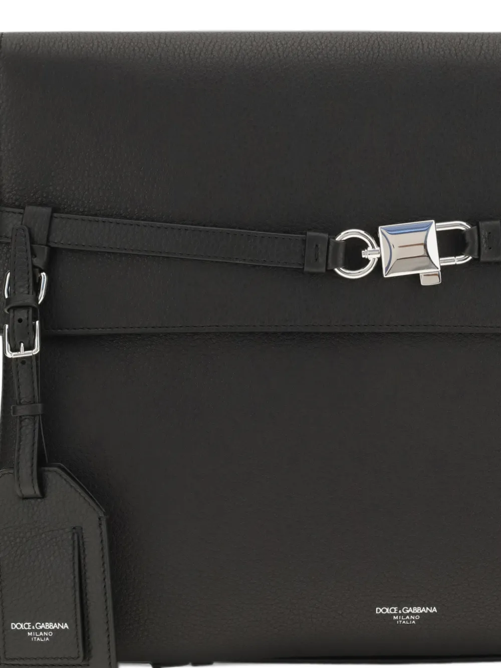 Dolce & Gabbana Leren clutch met hangslot-detail Zwart