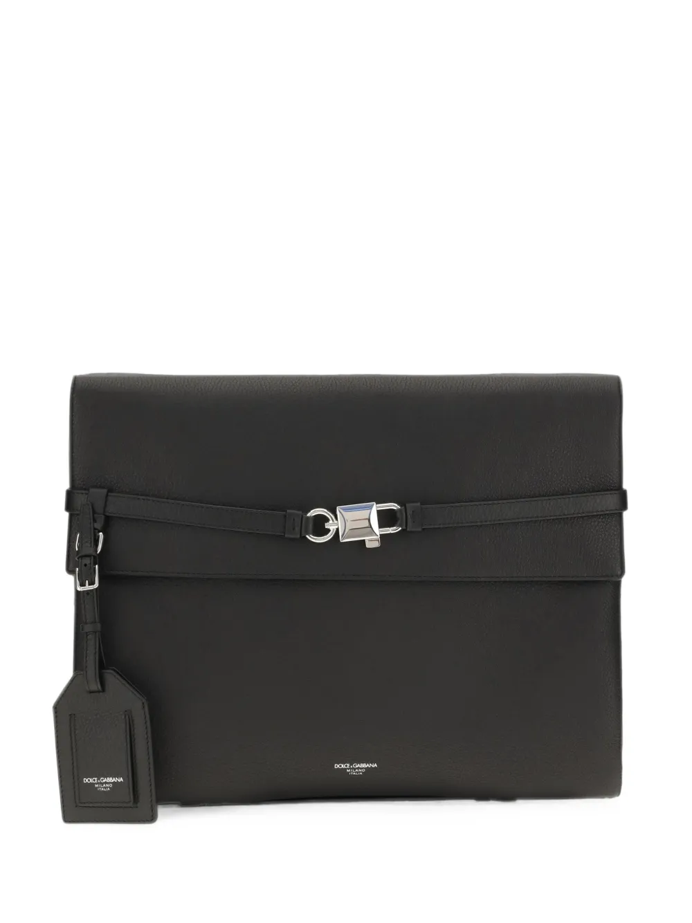 Dolce & Gabbana leather padlock-detail clutch bag