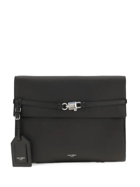 Dolce & Gabbana leather padlock-detail clutch bag