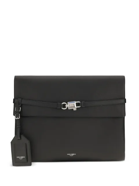 Dolce & Gabbana leather padlock-detail clutch bag