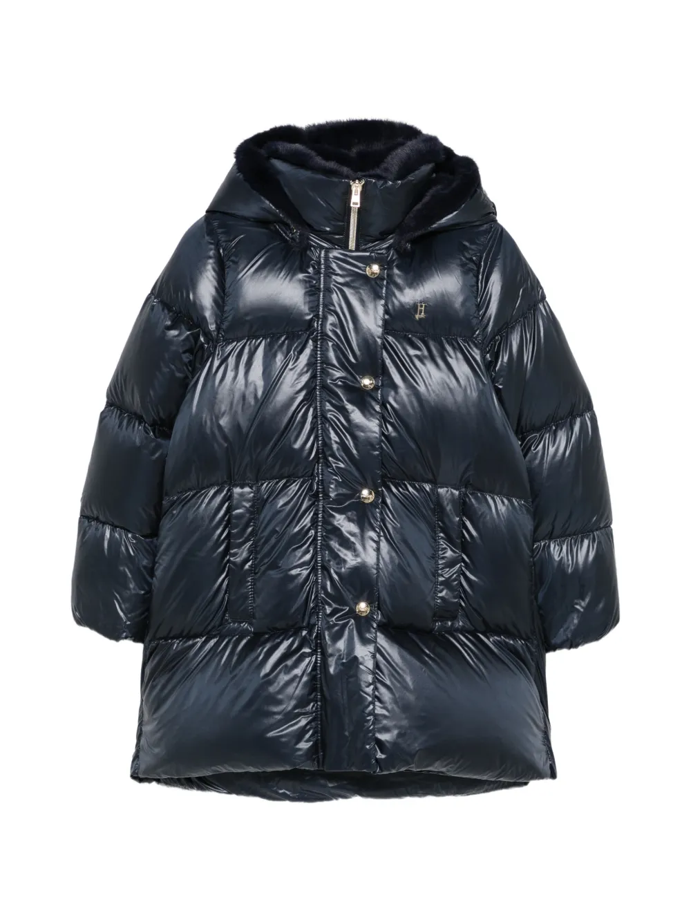 Herno Kids hooded quilted coat - Blu