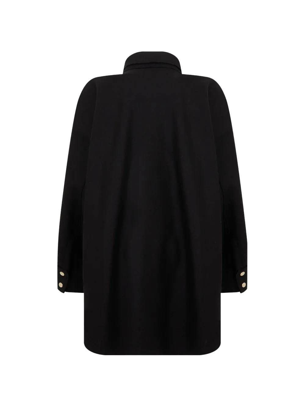 Herno Wollen shirtjack met knoopsluiting Zwart