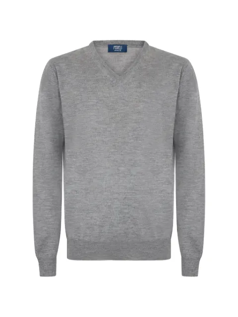 Fedeli V-neck knitted T-shirt