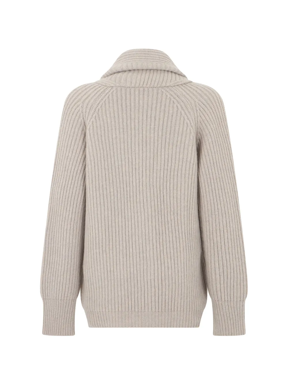 Fedeli ribbed-knit shawl-collar cardigan Grijs