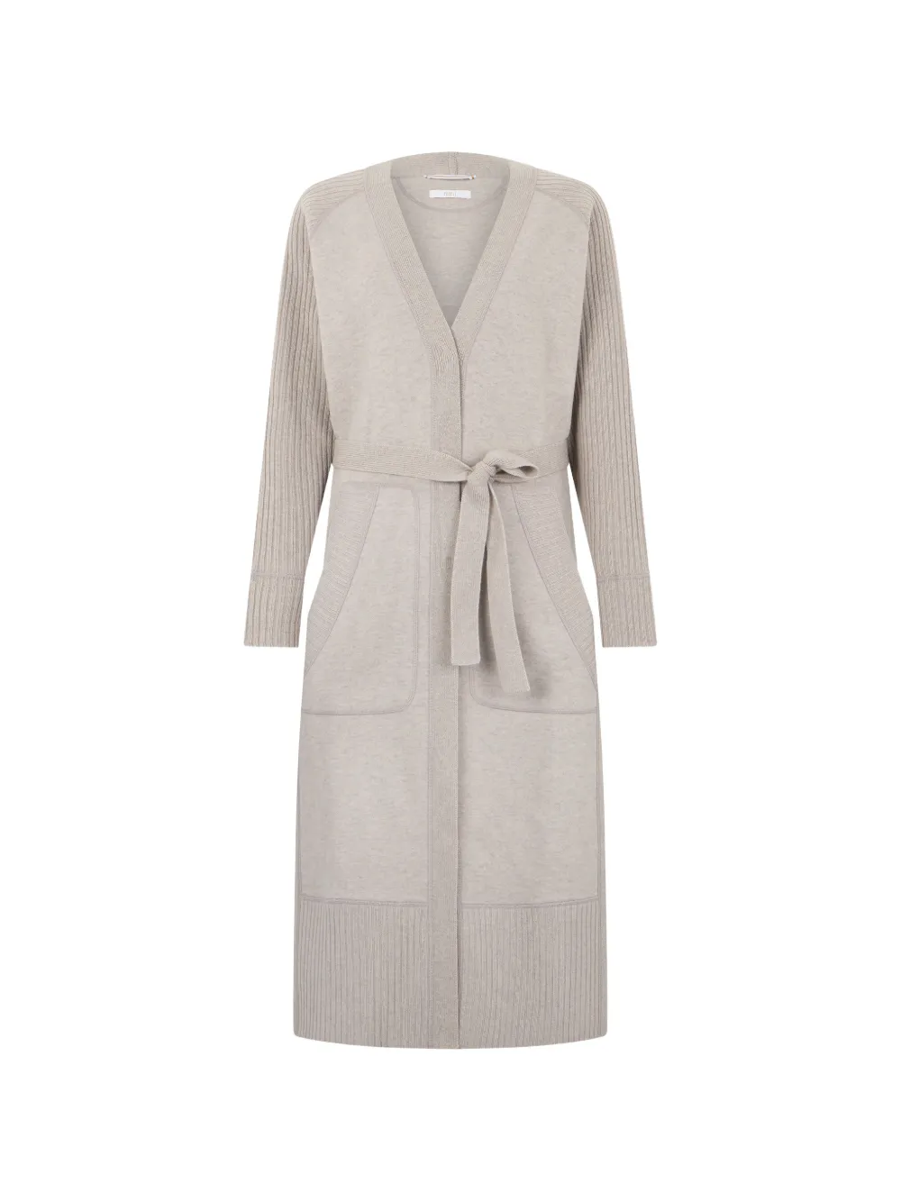 Fedeli belted ribbed-sleeve cardigan