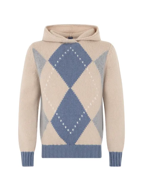 Fedeli argyle cashmere hoodie