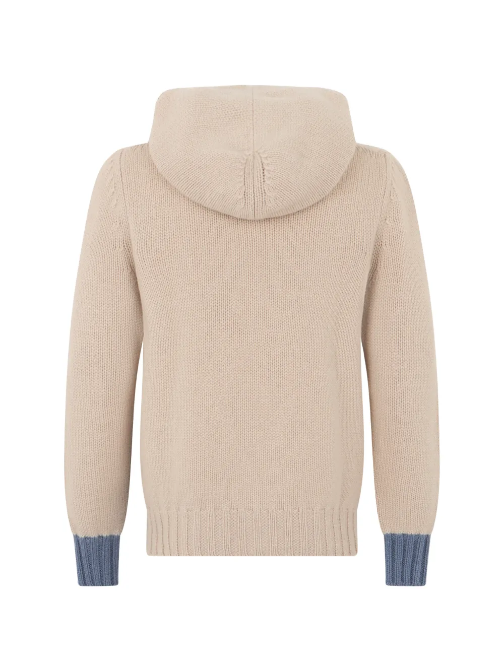 Fedeli Kasjmier hoodie met argyle Beige