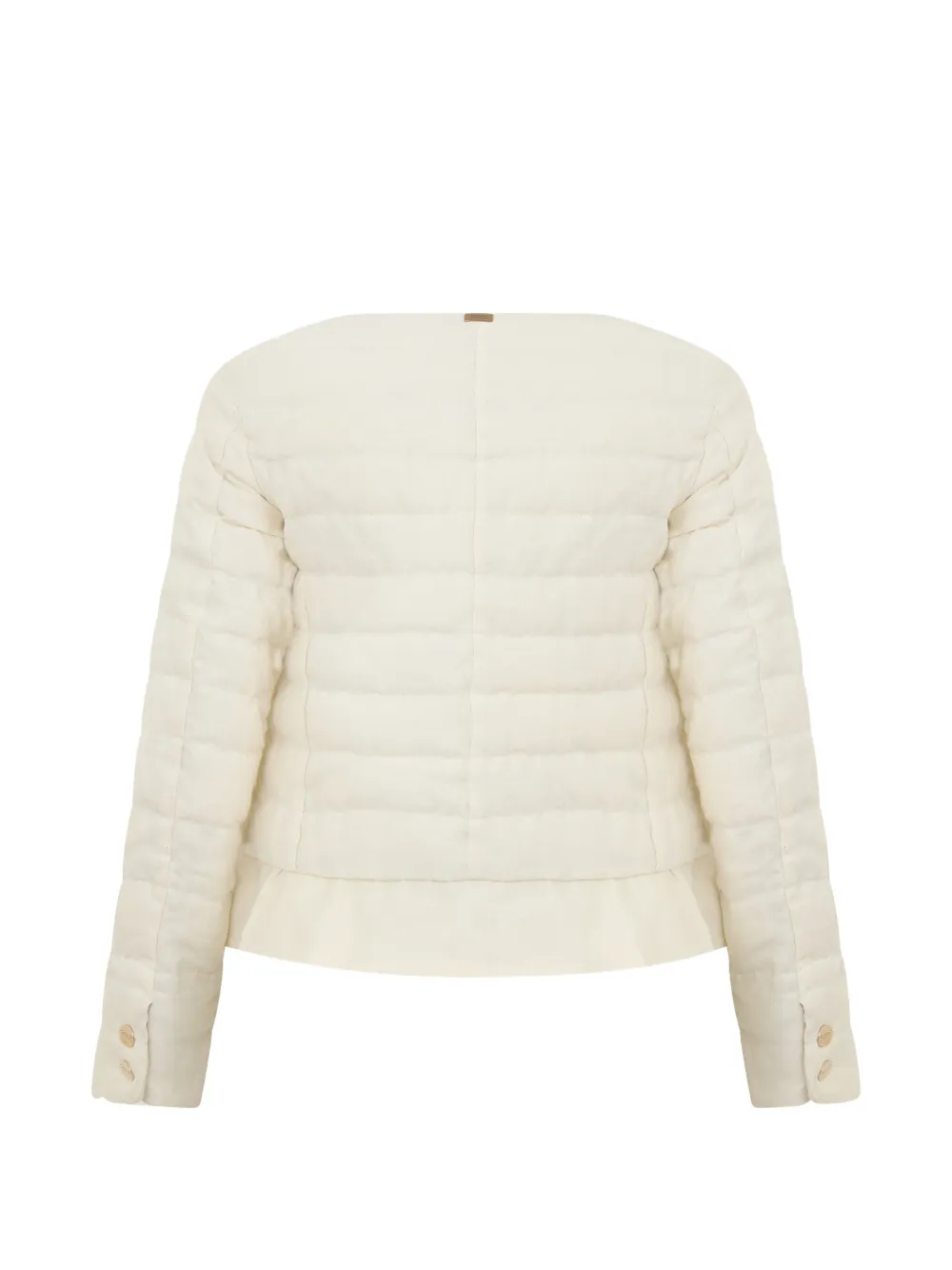 Herno Gewatteerd jack met ruches Beige