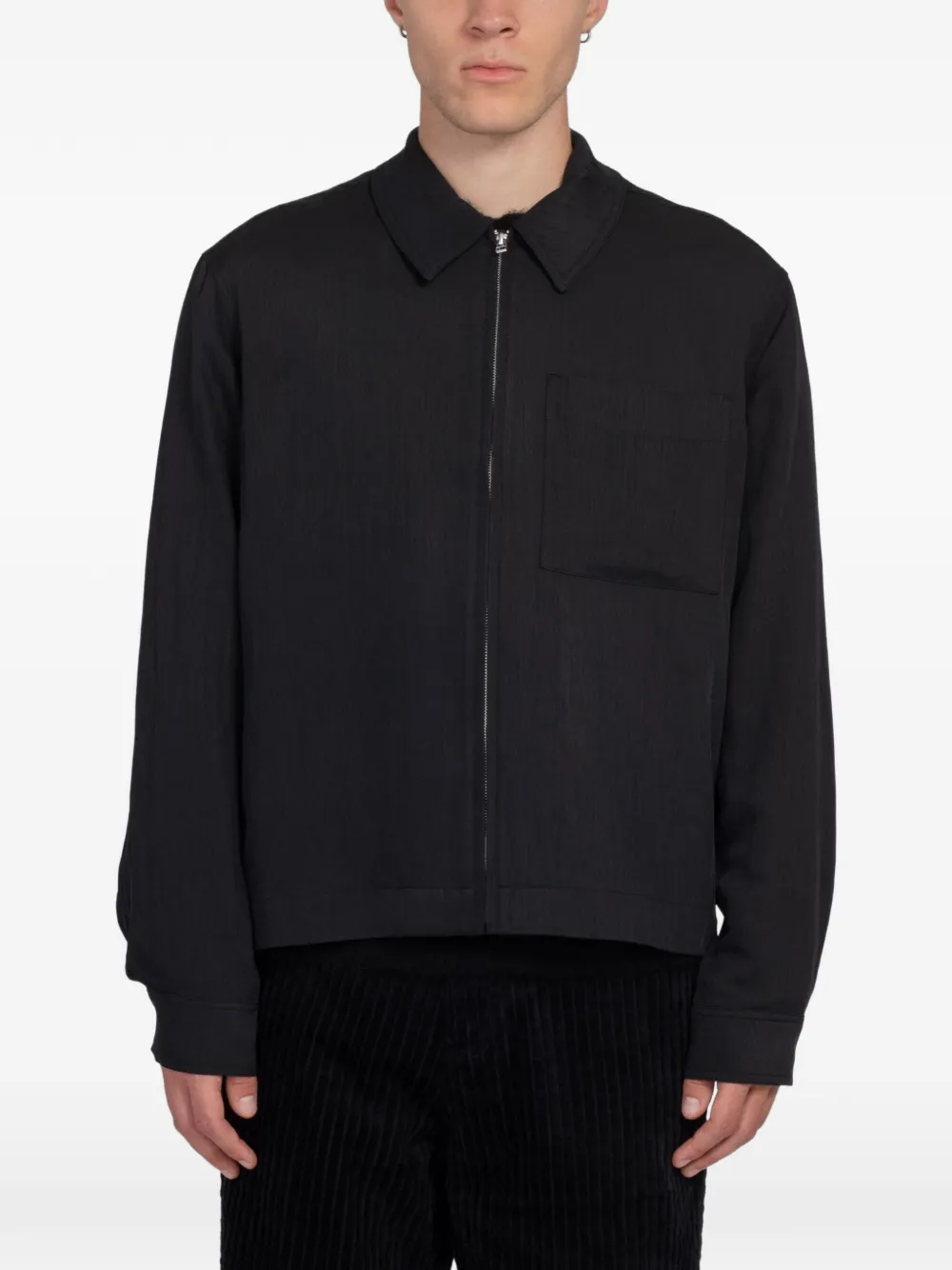 Minimum Nixon Rlx Ls Zip-up Shirt In Black