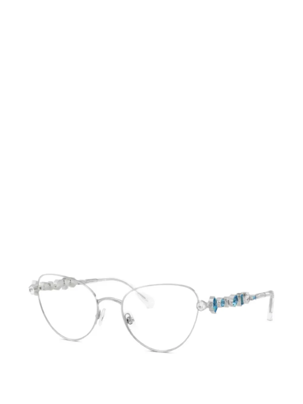 Swarovski crystal-embellished geometric-frame glasses - Argento