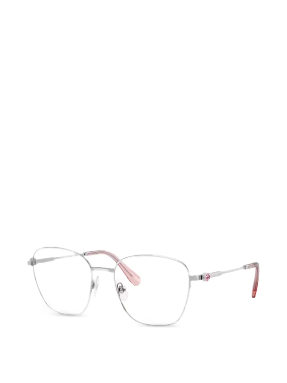 Swarovski crystal-embellished geometric-frame glasses - Argento