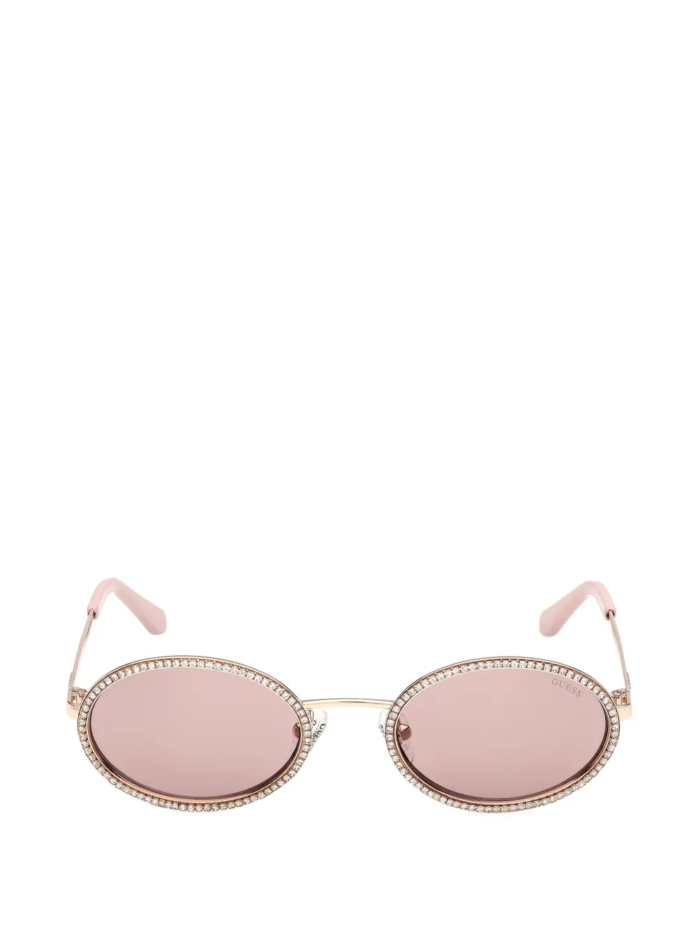 GUESS EYEWEAR crystal-embellished oval-frame sunglasses - Oro
